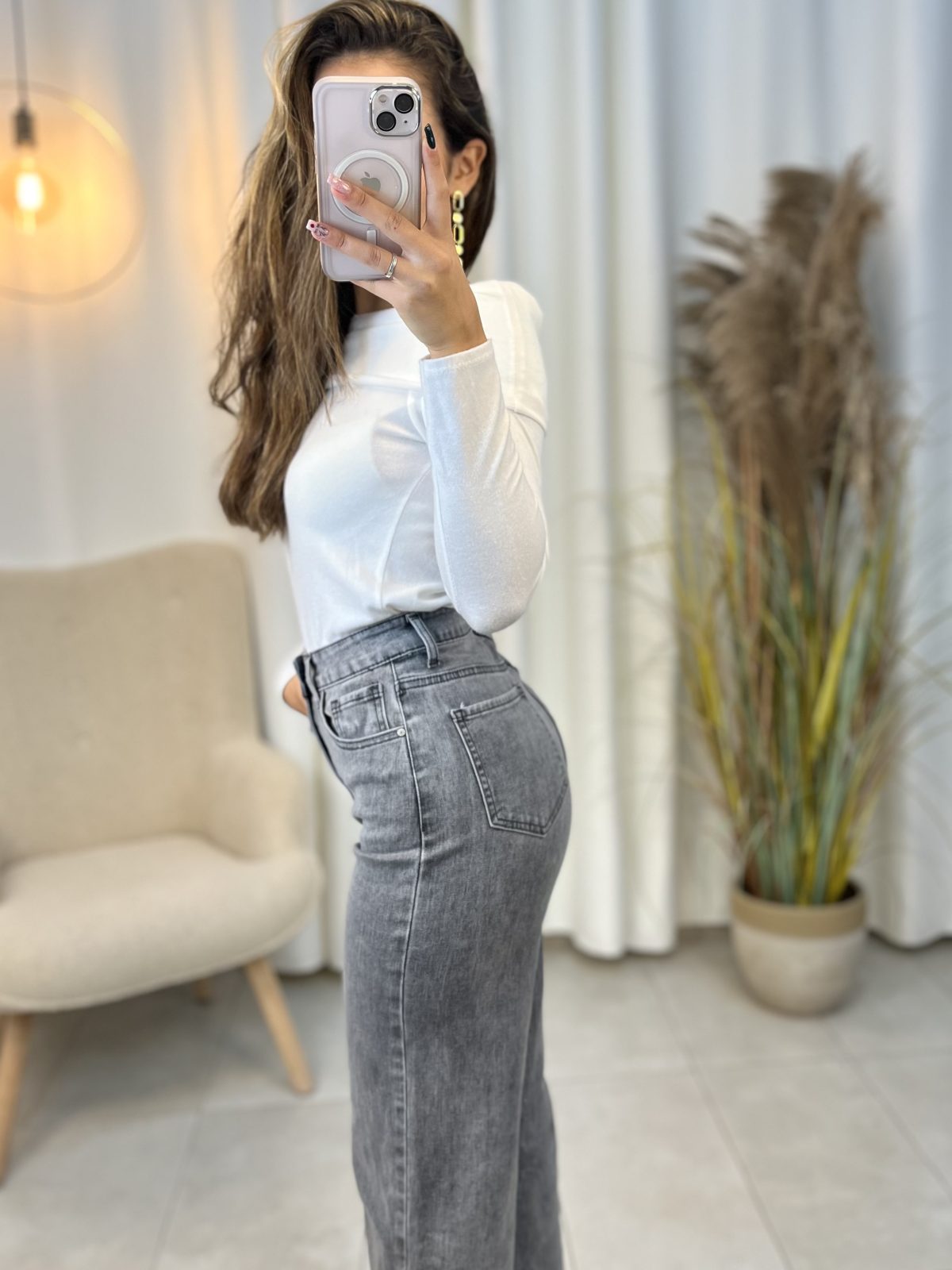 Jeans Crop Gris 133 - Imagen 4