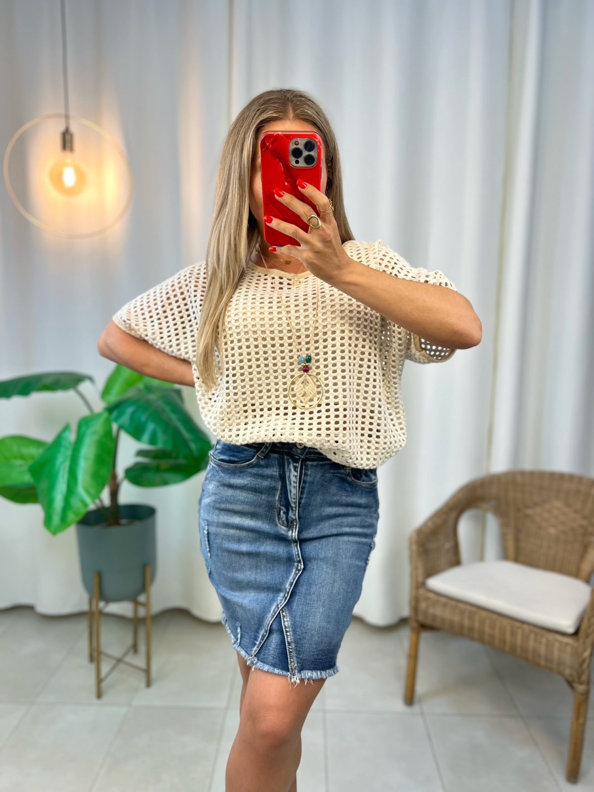 Falda Denim Tintada Media - Imagen 3