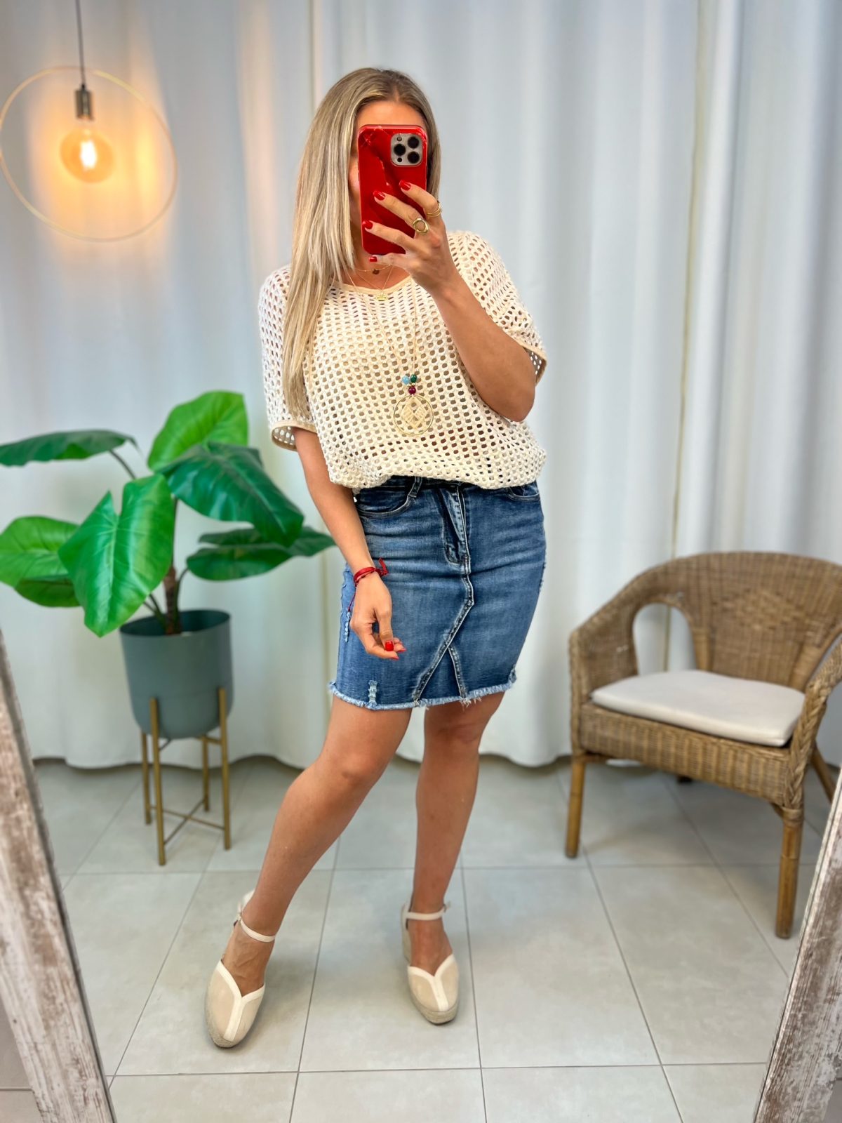 Falda Denim Tintada Media - Imagen 4