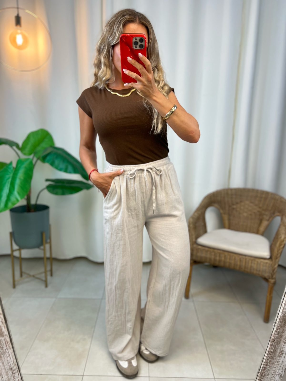 Pantalón Algodón Beige