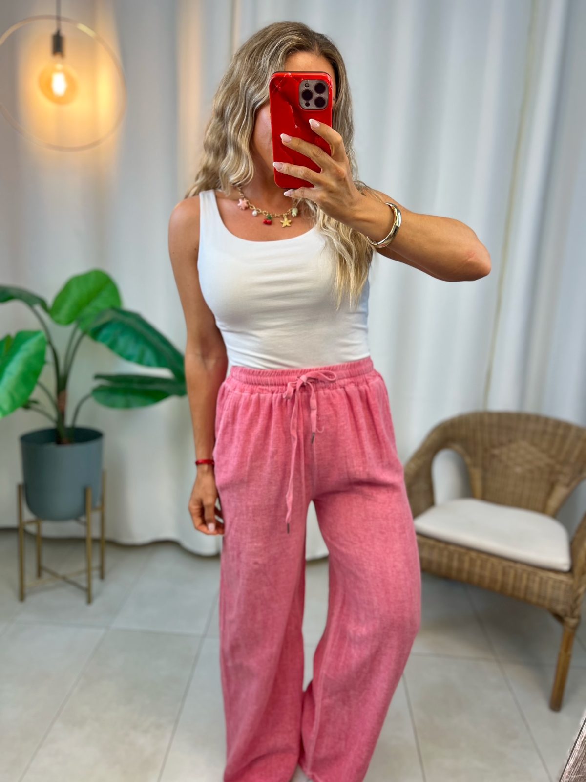 Pantalón Algodón Fresa