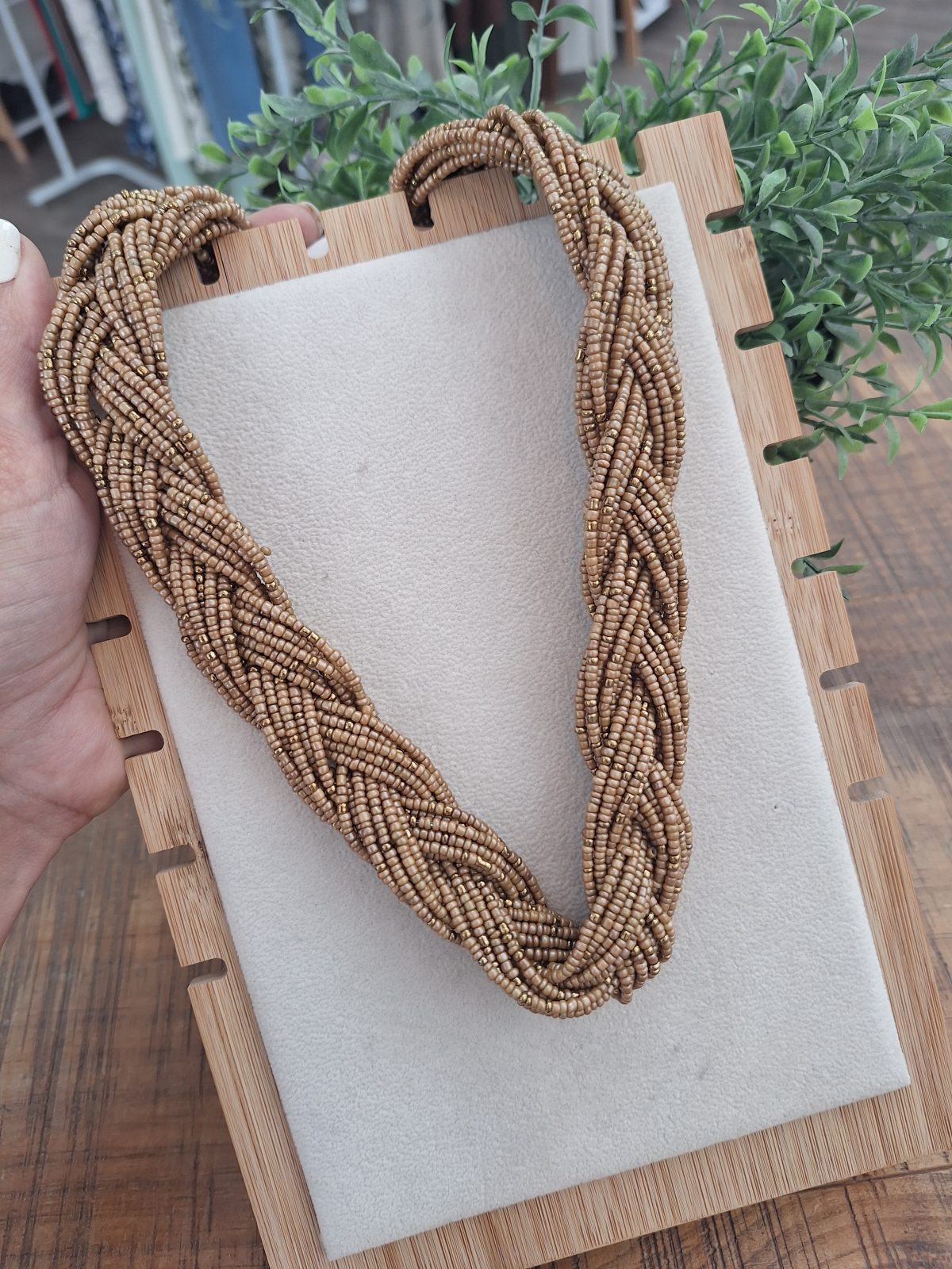 Collar Trenzado Marrón