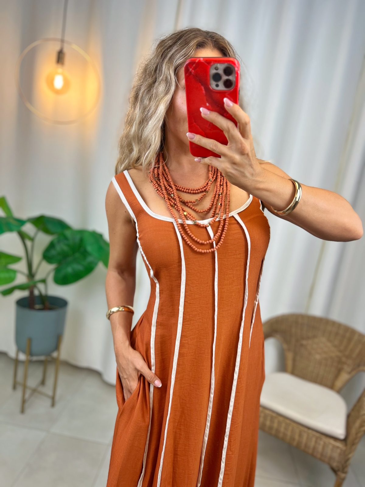 Vestido Sorella Teja - Imagen 5