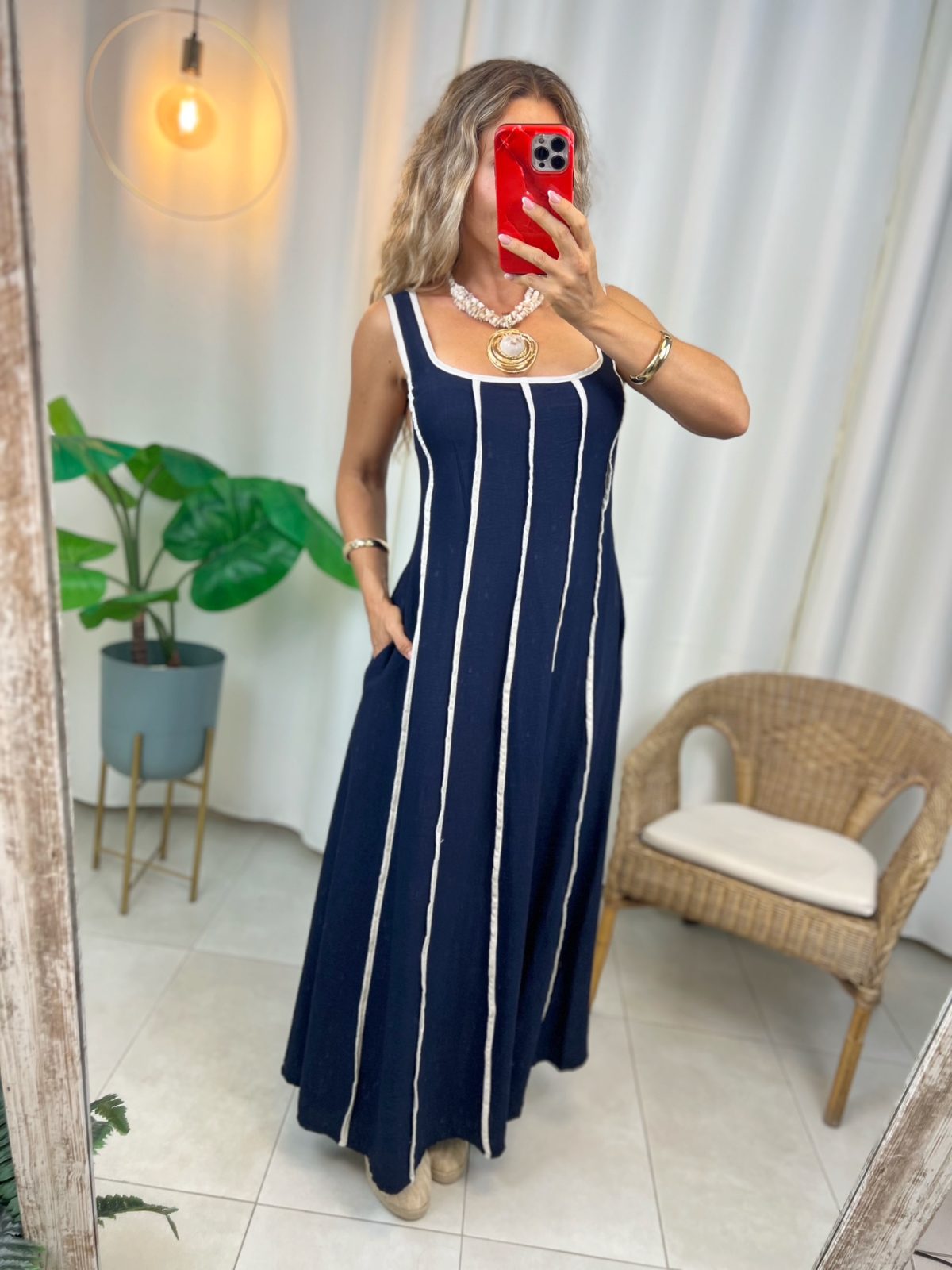 Vestido Sorella Azul Marino - Imagen 6