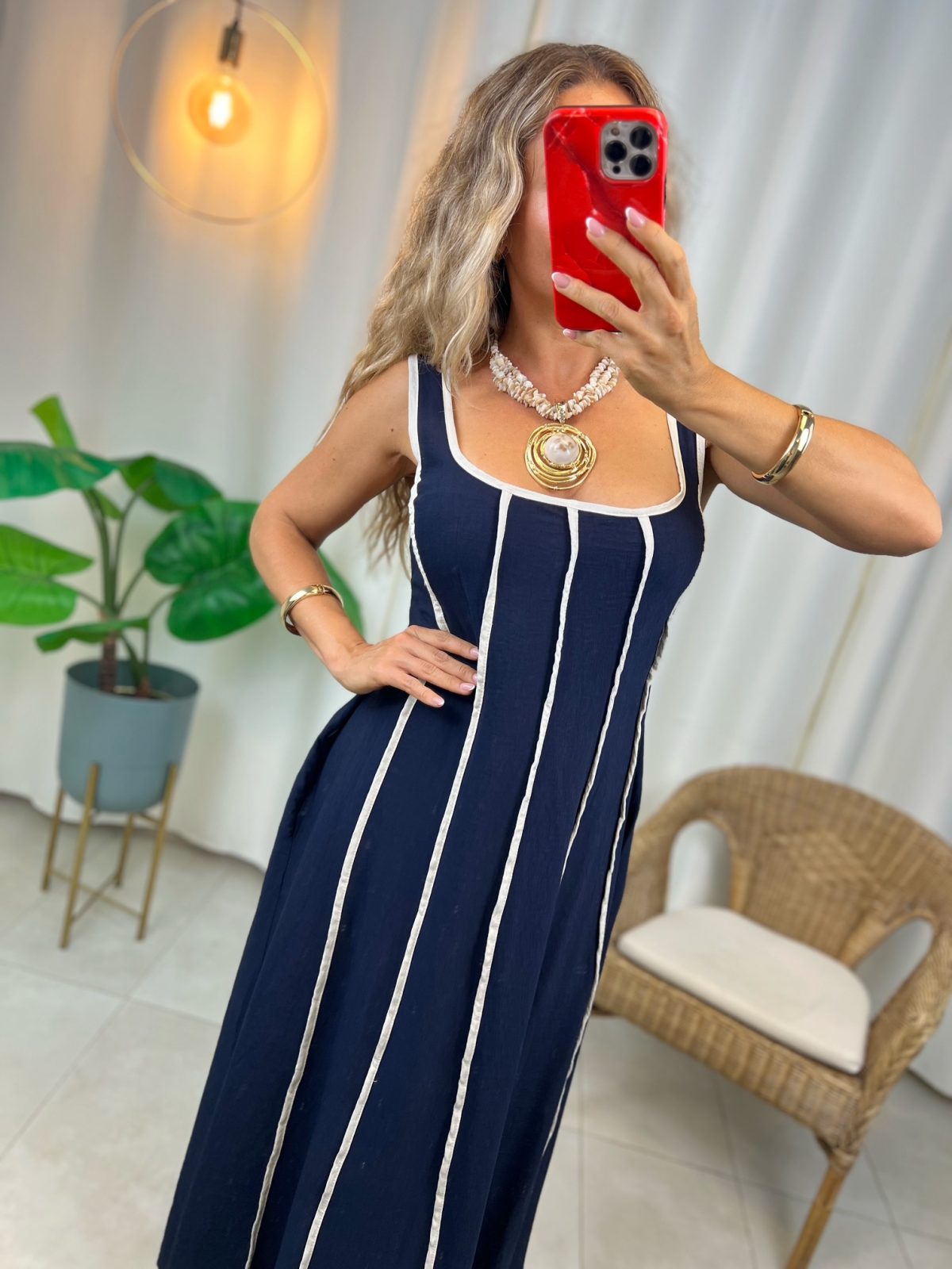 Vestido Sorella Azul Marino - Imagen 4