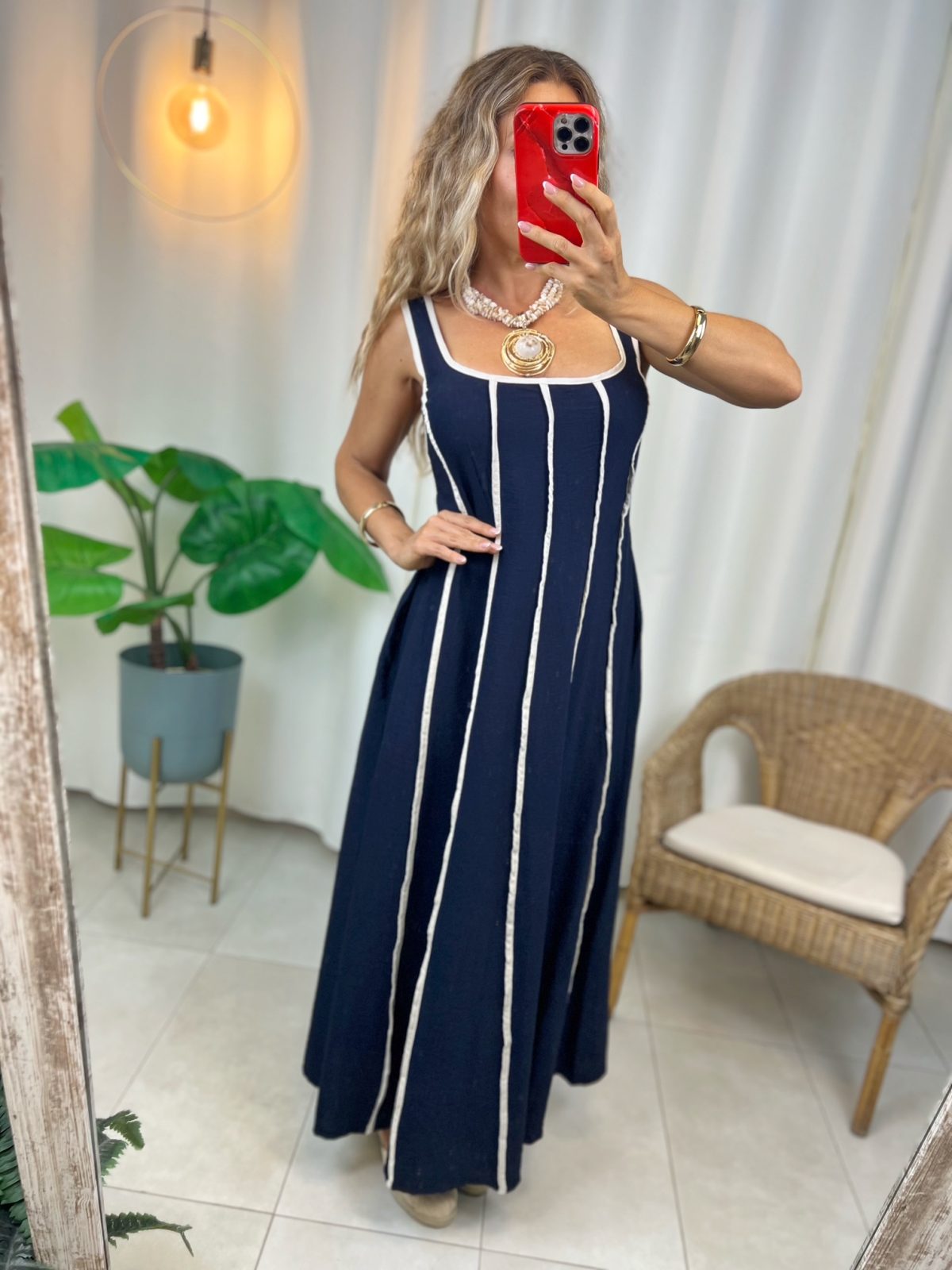 Vestido Sorella Azul Marino - Imagen 3