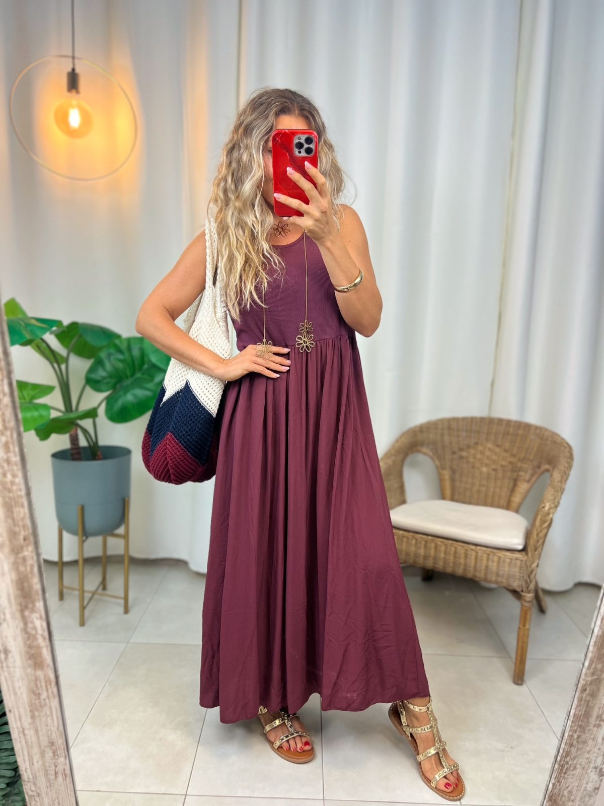 Vestido Olga Burdeos