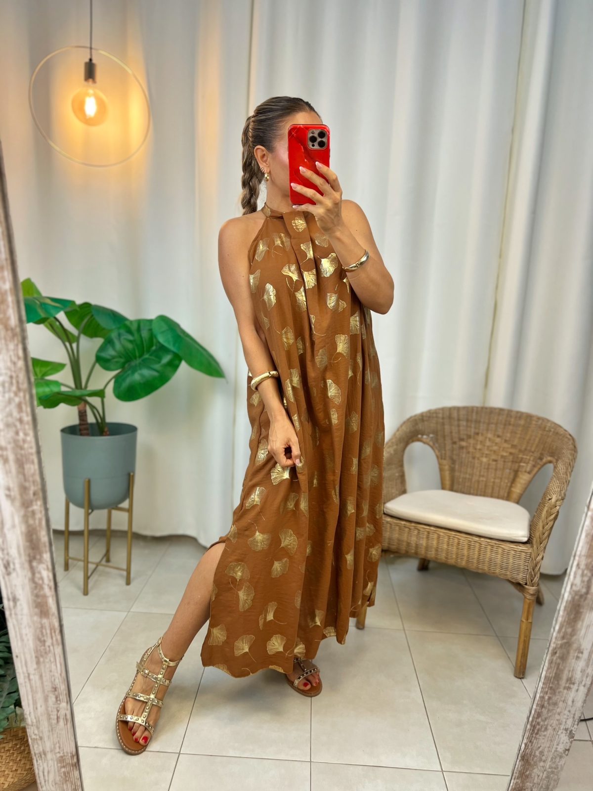 Vestido Ginkgo Marrón - Imagen 3
