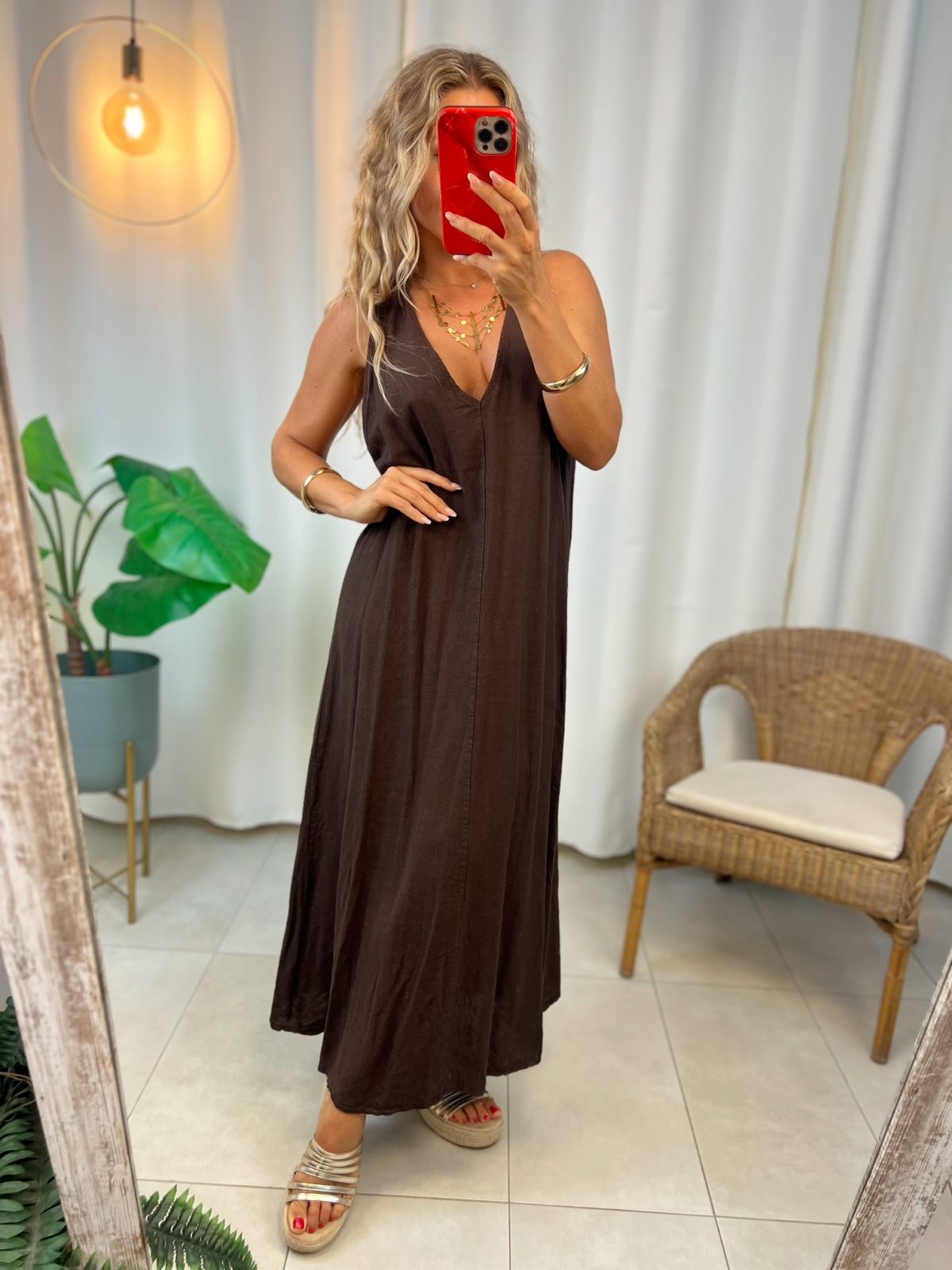 Vestido Cerdeña Marrón Chocolate