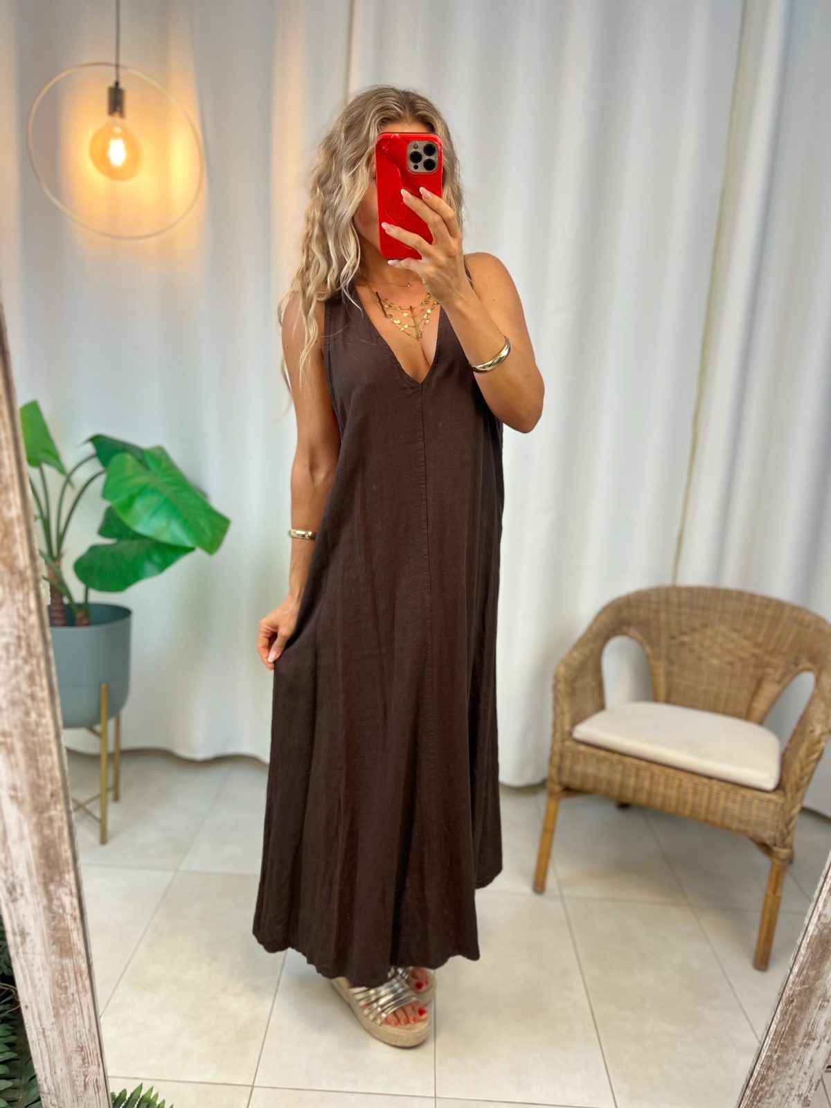 Vestido Cerdeña Marrón Chocolate - Imagen 3