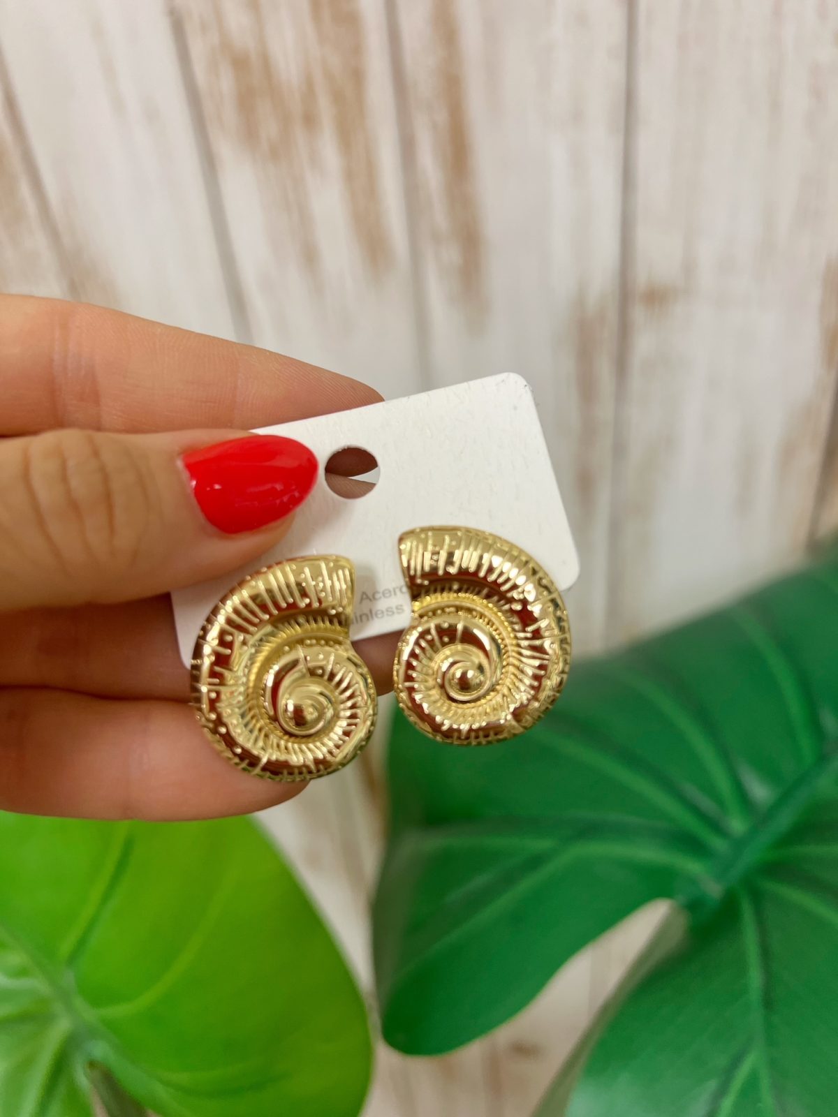 Pendiente Nautilus Dorado